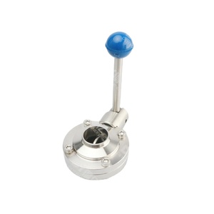 SS316L vệ sinh thép không gỉ Hướng dẫn sử dụng khí nén điện Van bướm với tay đòn bẩy Silicone Gasket cho ứng dụng nước - Product Image 5