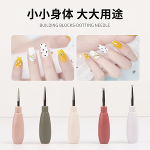Outil de pointillage pour nail art en forme de blocs de construction colorés, stylo à strass, outil de décoration créatif pour la manucure - Product Image 6