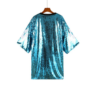 <strong>Plus</strong> <strong>Size</strong> Shirt Dresses Women Custom Sliver Metal Sexy <strong>Sequin</strong> for Women Party Tiger Design 3 Colors - Product Image 2