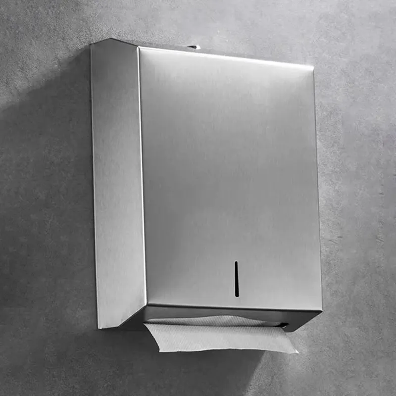 Настенный дозатор туалетной бумаги из нержавеющей стали с ключом