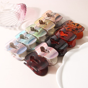 Hot Selling <b>PC</b> Fashion Heart-Shaped Flat Hollow Love Hair Clip Duckbill Tortoise Shell Color Wide Alligator Clips Thick Women's - Product Image 2