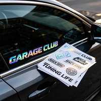 Autocollant holographique personnalisé imperméable auto-adhésif pour vitre de voiture, vinyle découpé, logo, lettrage, autocollants laser pour pare-brise