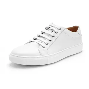 Sepatu kets Oxford kasual pria, sepatu Sneaker KULIT asli desain modis atasan rendah untuk pria, Moq rendah, sepatu Sneaker putih Logo kustom