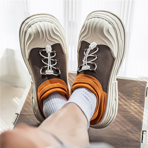 Nouvelle Arrivée 2026 : Chaussures Derby à lacets en PU, à bout large, pour l'automne et l'hiver, résistantes à l'usure, à semelle épaisse, décontractées, rehaussantes - Product Image 1