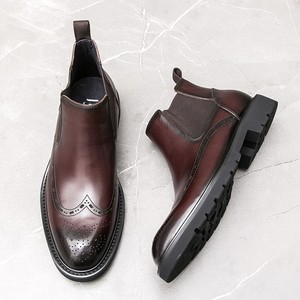 Chaussures en cuir pour hommes de haute qualité, vente chaude, semelle épaisse, imperméables, dessus en cuir véritable, automne - Product Image 4