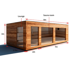 Sauna Cuadrada Comercial para Exteriores, Cabina para 10 Personas, para Proyectos <span class=keywords><strong>de</strong></span> Spa Público <span class=keywords><strong>y</strong></span> Centros <span class=keywords><strong>de</strong></span> Bienestar <span class=keywords><strong>de</strong></span> Hoteles - Product Image 6