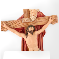 Produits en stock Statues religieuses catholiques Résine Antiquités Cadeaux Articles Crucifixion Couleur personnalisée Fournisseurs de crucifix catholiques
