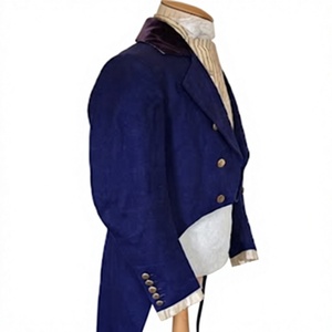 Dark Blue <b>Tailcoat</b> Men's Formal Historical Outdoor Uniform Show Longline Button Front Eventwear - Product Image 3