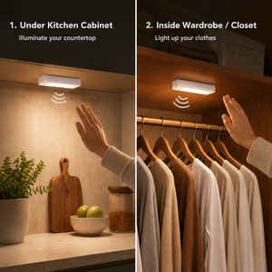 Modern Plastic Rechargeable LED Motion Sensor <b>Wireless</b> Under Cabinet <b>Light</b> for Kitchen Wardrobe Closet Stair Lighting - Product Image 2