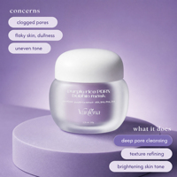 Masque à bulles PDRN au riz violet avec logo personnalisé, nettoyage en profondeur des pores, peau qui se décolore, teint inégal
