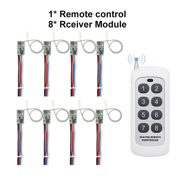 433MHz Wireless RF Remote Control DC6V 12V 24V Mirco Switch Receiver Module DIY With 433 Mhz Long Range Transmitter Light ON/OFF