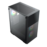 Boîtier PC de jeu noir ATX Offres Spéciales avec verre trempé côté refroidi à l'eau 240 prend en charge les ordinateurs et les tours PC
