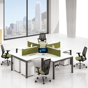 Muebles de oficina con patas de marco, estación de trabajo de forma cruzada - Product Image 2
