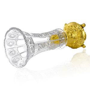 Della boemia di cristallo di lusso <span class=keywords><strong>vaso</strong></span> di vetro <span class=keywords><strong>con</strong></span> metallo oro decorativo di base del basamento footed - Product Image 4