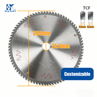 Lames de scie circulaire industrielles en carbure de tungstène pour la coupe de l'aluminium, 10 pouces, 100 dents, épaisseur 2,2 mm, pour scie à onglet de table OEM