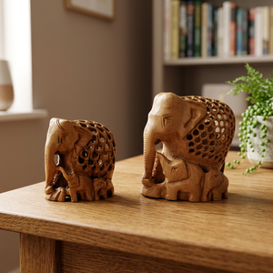 Ambari estatua de elefante/suministros de artesanía de madera/de madera artesanal - Product Image 3