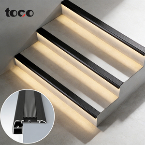 Perfil de Aluminio para Escaleras SDW070LED, Cubierta de Canal Antideslizante con Inserto de Goma, Barra de Iluminación Trasera, Tira de Luz para Escaleras - Product Image 1