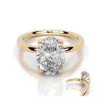 Bague de mariage pour femme MuShan en argent sterling 925, avec diamant Moissanite 2 carats couleur D, plaqué or 18 carats