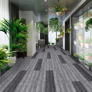 Dalles de moquette PET résistantes aux taches, à poils bouclés, motif puzzle, poils moyens, modernes, antidérapantes, usage commercial - Product Image 3