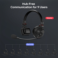 Casque d'intercom sans fil léger CAME-TV WAERO Pro Full Duplex à double antenne 1.9G - Pack de 6