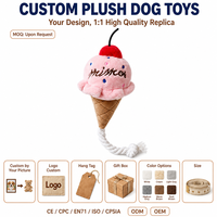 Jouet en peluche pour chien et chat, design crème glacée bicolore, avec couineur, thème animalier