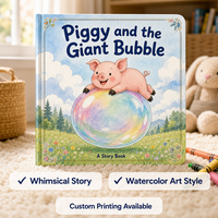 Libro de Cuentos Infantil Personalizado con Ilustraciones en Acuarela, Tapa Dura, para Leer antes de Dormir, Libro de Imágenes para la Educación Temprana