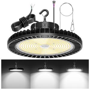 Lámpara LED Industrial Comercial para Garaje, Taller, Almacén, Tipo UFO High Bay, 4500K 5000K 5700K, con Conector y Gancho - Product Image 1