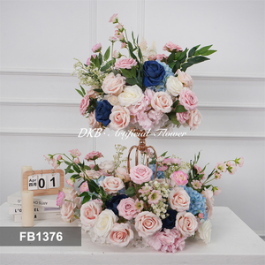 DKB Wholesale Real Touch Artificial Silk Roses Pink Bulk <b>Flower</b> Balls for Wedding Party Centerpieces - Product Image 3