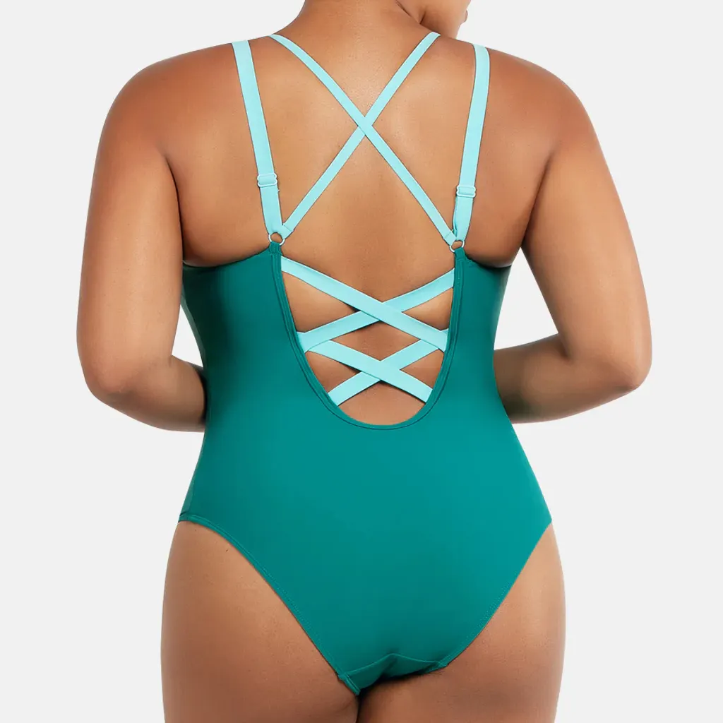 Ladymate ODM/OEM trajes de bano de uma peça de tamanho grande Maiôs de uma peça para mulheres com alças Monokini roupa de banho plus size