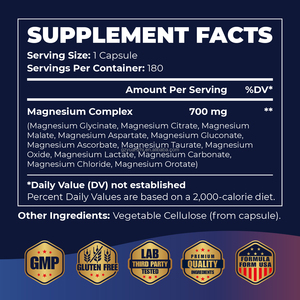 <span class=keywords><strong>Cápsulas</strong></span> <span class=keywords><strong>de</strong></span> Complejo <span class=keywords><strong>de</strong></span> <span class=keywords><strong>Magnesio</strong></span> 700mg Glicinato Citrato Malato, Fábrica con Certificación GMP, Suministro al por Mayor, OEM, Marca Privada Disponible - Product Image 3