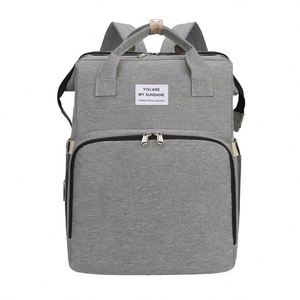 Folding Mommy Bag Portable Female Outing Diaper <b>Backpack</b> with Large-Capacity Crib Bed Fashionable Summer Baby Gear - Product Image 4