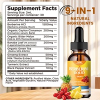 Offre Spéciale personnalisé naturel berbérine liquide gouttes avec cannelle de Ceylan thé vert chardon-Marie supplément berbérine sans sucre végétalien