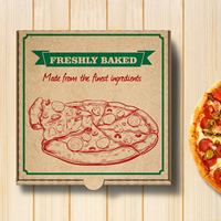 Individuell Bedruckte Wiederverwendbare 12-Zoll-Pizzakartons Schwarze Pizzabox 14x14 Verpackung Rechteckige Pizzabox