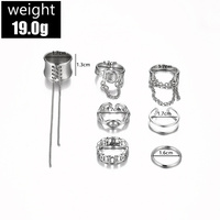 7 pièces/ensemble Punk bijoux femmes Hip Hop anneau ensemble mode chaîne anneaux