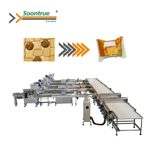 Profesyonel özelleştirme ambalaj üretim hattı yumuşak kek otomasyon paketleme makinesi sistemi
