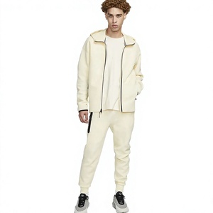 Ensemble de survêtement personnalisé pour hommes, veste zippée avec logo brodé, pantalon de jogging, vêtements de sport OEM, fournisseur en gros - Product Image 1