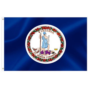 Drapeaux de l'État de Virginie 3x5FT en polyester avec œillets métalliques pour fêtes, défilés, événements sportifs, décorations extérieures - Product Image 1