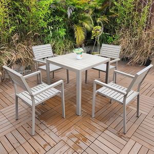 Simple Villa Outdoor Garden Leisure Balcony Cafe Homestay <strong>Tables</strong> Chairs Plastic Wood Courtyard Furniture Lightweight Hotel - Product Image 5