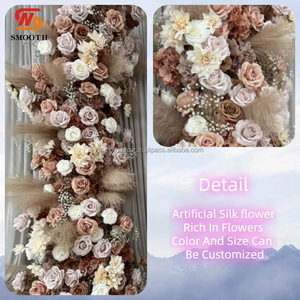 Décor de mariage lisse Arrangement floral de pivoine de luxe Arc en corne Arche de mariage Fleurs - Product Image 2