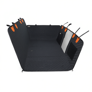 Cjcm Funda para asiento trasero de coche para perros, tela Oxford 600D, rectangular, impermeable, con bolsillos de almacenamiento, para coches, camiones, SUV, todas las estaciones - Product Image 1