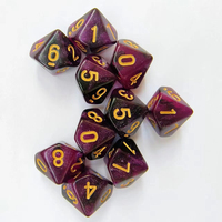 Hot DND Dice Set 0-9 Acrylique Polyédrique Carré Dés 10 Pcs pour RPG Jeux de Rôle pour Donjon et Dragons D & D