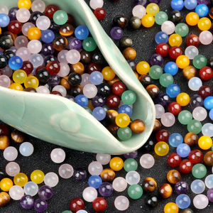 6mm rond bricolage boucle d'oreille incrustation accessoires jaune Agate <span class=keywords><strong>rouge</strong></span> Agate Jade oeil de tigre perles en vrac marque LIM - Product Image 3