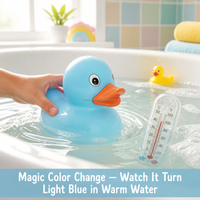 Canard en caoutchouc changeant de couleur à la température, jouet pour enfant, vente en gros, canard de bain en plastique bleu changeant de couleur à l'eau chaude, directement de l'usine