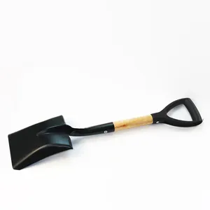 Popular High Quality Carbon Steel Round Point Shovel With Long Wooden Handle Steel Shovel