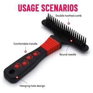 Kit de toilettage pour animaux de compagnie 7-en-1, peigne en acier inoxydable et brosses en plastique, coupe-ongles pour l'élimination des poils de chien et de chat - Product Image 2