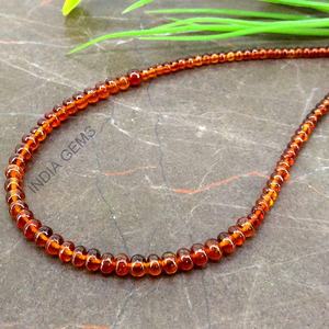 Hessonite Rondelle รูปร่างธรรมดาลูกปัดขัดอัญมณีหลวมทำสร้อยคอขายส่งราคาต่อเส้นใยธรรมชาติ - Product Image 2