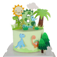 Kuchen dekorieren liefert Dinosaurier Alles Gute zum Geburtstag Cake Topper Papier nummer Tier kuchen Dekoration für Geburtstags feier