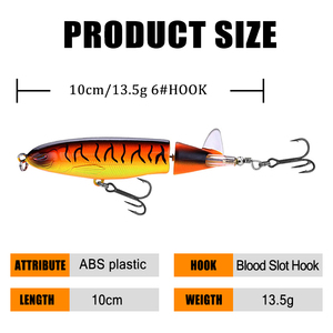 5-teiliges Kartonset Bass Harter Bleistift Angeln Köder 10 cm 13.5 g Schwimmen Köder Schwanz-<span class=keywords><strong>Spin</strong></span>-Stift Angeln-Akkus - Product Image 2