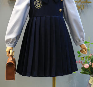 Costume de fille preppy, printemps et automne <span class=keywords><strong>2023</strong></span>, nouveau style britannique, chemise plissée, robe JK pour enfants - Product Image 4