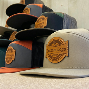 <span class=keywords><strong>Gorra</strong></span> Deportiva Trucker Personalizada con Parche de Cuero con Logotipo, Unisex, Lisa, de Dos Tonos, Modelo Ri 168, 7 Paneles, Visera Plana, Cierre a Presión - Product Image 4